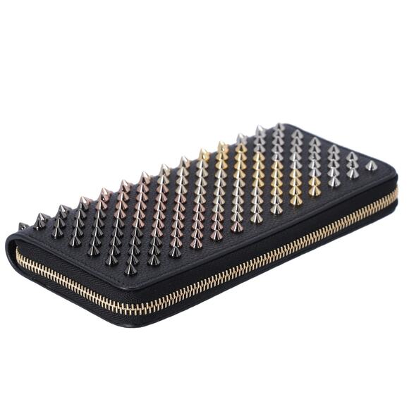 Christian Louboutin Panettone Long Wallet Black Leather Multicolor Hardware - Picture 3 of 6